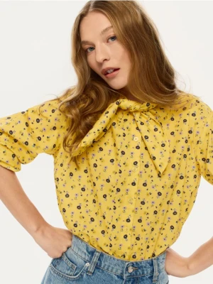 Reserved - Koszula z kwiatowym motywem - żółty