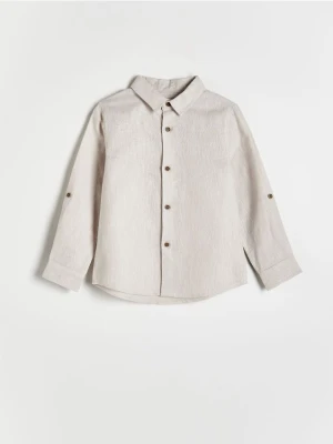 Reserved - Koszula z lnem - beżowy