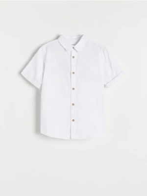 Reserved - Koszula z lnem - biały
