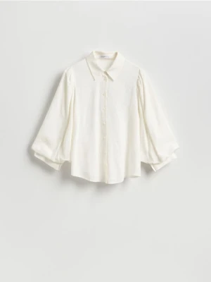 Reserved - Koszula z lnem - biały