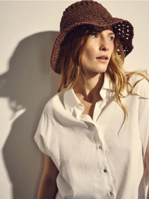 Reserved - Koszula z lnem - biały