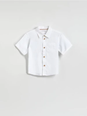 Reserved - Koszula z lnem - biały