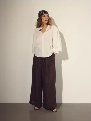 Reserved - Koszula z lnem - biały