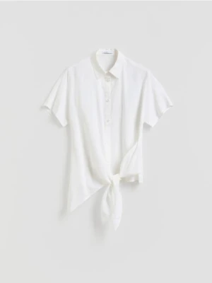 Reserved - Koszula z lnem - biały