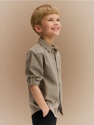 Reserved - Koszula z lnem - brązowy