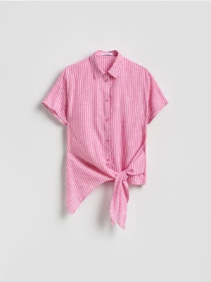 Reserved - Koszula z lnem - fuksja