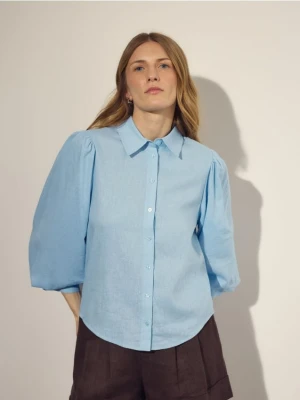 Reserved - Koszula z lnem - jasnoniebieski