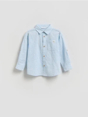 Reserved - Koszula z lnem - jasnoniebieski