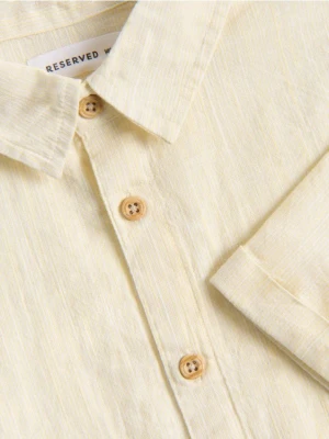 Reserved - Koszula z lnem - jasnożółty