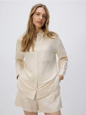 Zdjęcie produktu Reserved - Koszula z lnem - kremowy