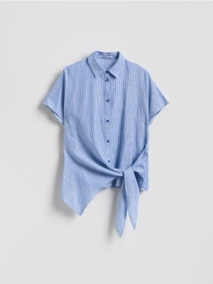 Reserved - Koszula z lnem - niebieski