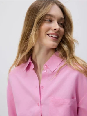 Reserved - Koszula z lnem - różowy