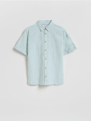 Reserved - Koszula z lnem - zielony