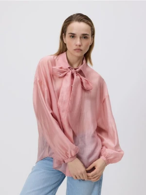 Reserved - Koszula z lyocellem - różowy