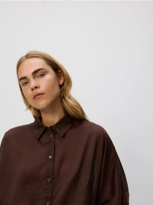 Reserved - Koszula z lyocellu - brązowy