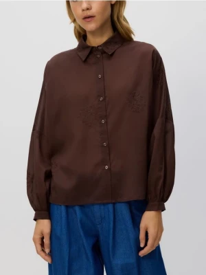 Reserved - Koszula z lyocellu - brązowy