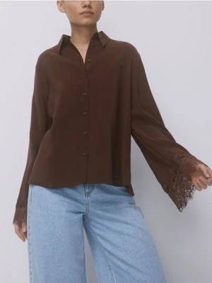 Reserved - Koszula z modalem - brązowy