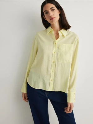 Reserved - Koszula z modalem - jasnożółty