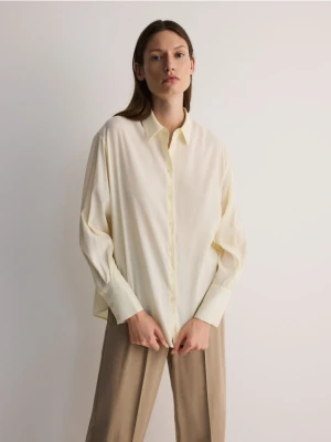 Reserved - Koszula z modalem - złamana biel