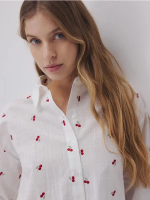 Reserved - Koszula z ozdobnym haftem - czerwony