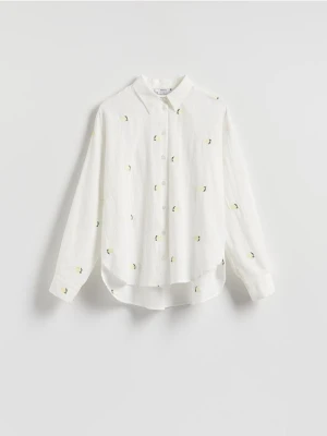 Reserved - Koszula z ozdobnym haftem - jasnożółty