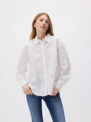 Zdjęcie produktu Reserved - Koszula z ozdobnym haftem - złamana biel