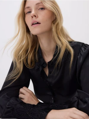 Reserved - Koszula z ozdobnym kołnierzem - czarny