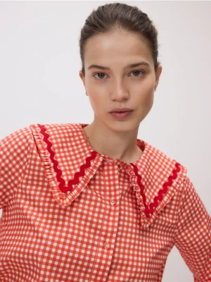 Reserved - Koszula z ozdobnym kołnierzem - czerwony