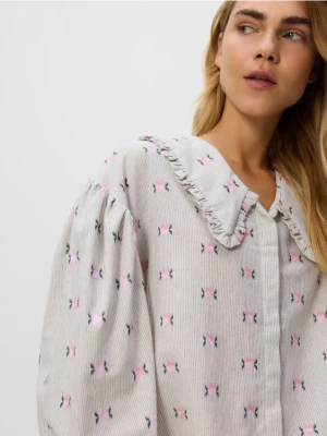 Reserved - Koszula z ozdobnym kołnierzem - wielobarwny