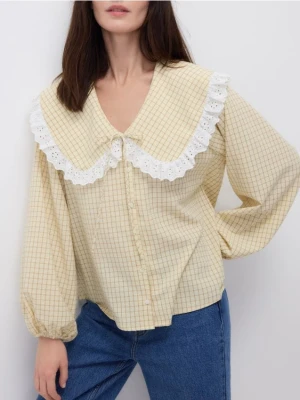 Reserved - Koszula z ozdobnym kołnierzem - wielobarwny