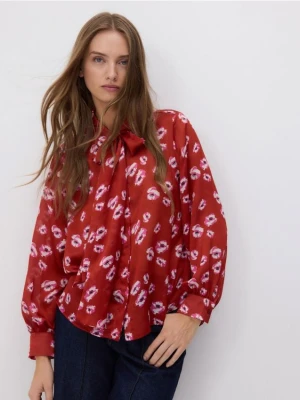 Reserved - Koszula z ozdobnym wiązaniem - wielobarwny