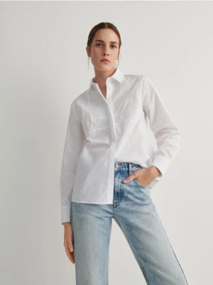 Reserved - Koszula z ozdobnymi aplikacjami - biały