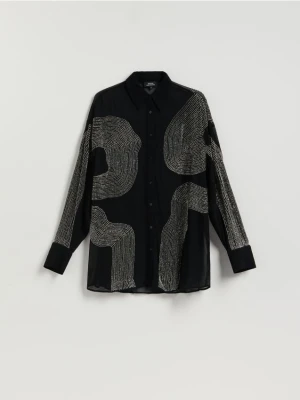 Reserved - Koszula z ozdobnymi detalami - czarny