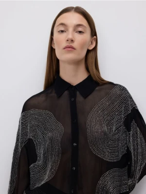 Reserved - Koszula z ozdobnymi detalami - czarny