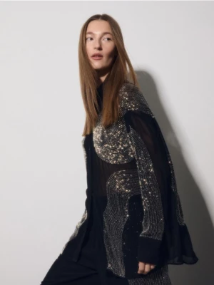 Reserved - Koszula z ozdobnymi detalami - czarny