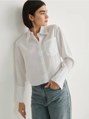 Reserved - Koszula z połyskującej tkaniny - biały