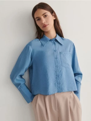 Reserved - Koszula z połyskującej tkaniny - jasnoniebieski