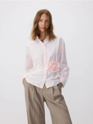 Reserved - Koszula z różą - pastelowy róż