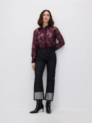 Reserved - Koszula z wiskozą - ciemnofioletowy