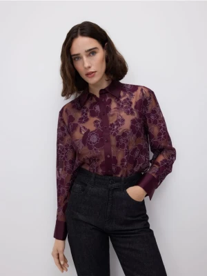 Reserved - Koszula z wiskozą - ciemnofioletowy