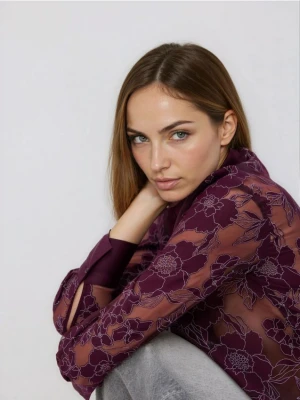 Reserved - Koszula z wiskozą - ciemnofioletowy