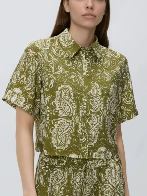 Reserved - Koszula z wiskozą - oliwkowy