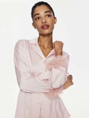 Reserved - Koszula ze strasem - pastelowy róż