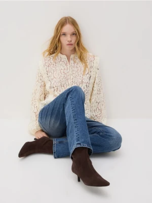 Reserved - Koszula ze strukturalnej tkaniny - złamana biel