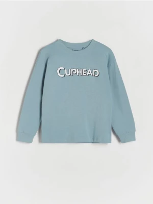 Reserved - Koszulka longsleeve Cuphead - niebieski