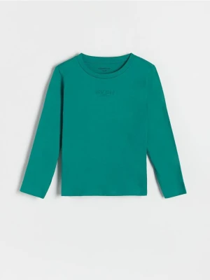 Reserved - Koszulka longsleeve z nadrukiem - morski