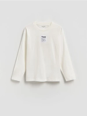 Reserved - Koszulka longsleeve - złamana biel