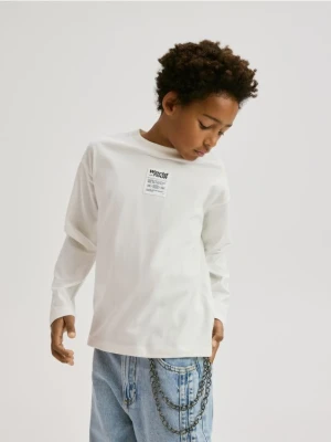 Reserved - Koszulka longsleeve - złamana biel