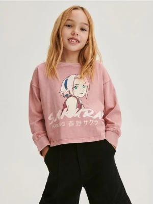 Reserved - Koszulka Naruto - brudny róż