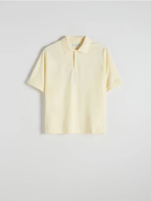 Reserved - Koszulka polo oversize - jasnożółty